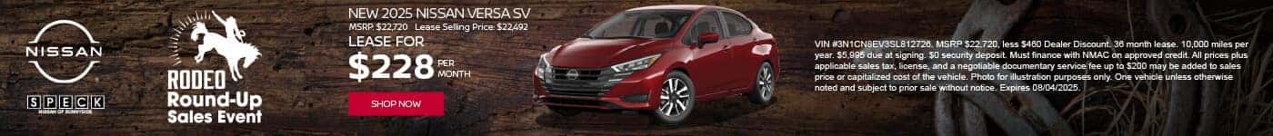 new 2025 nissan versa lease special