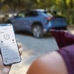 person using subaru remote start from their phone