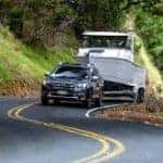 subaru suv towing a boat