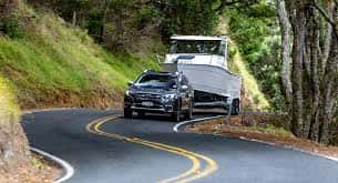 subaru suv towing a boat