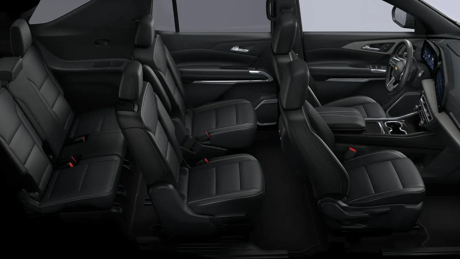 Chevy Traverse interior at Starling Chevrolet Orlando — 98 cu ft cargo, 8-passenger seating, and a 17.7-inch touchscreen