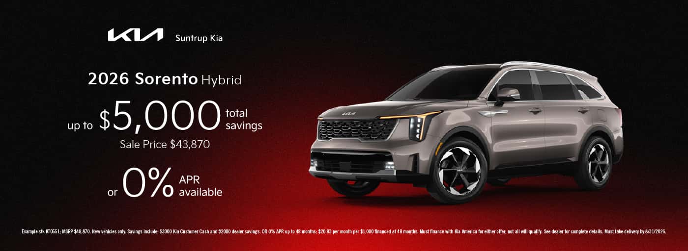2026 Sorento Hybrid August offer