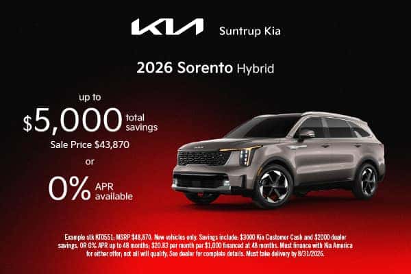 2026 Sorento Hybrid August offer