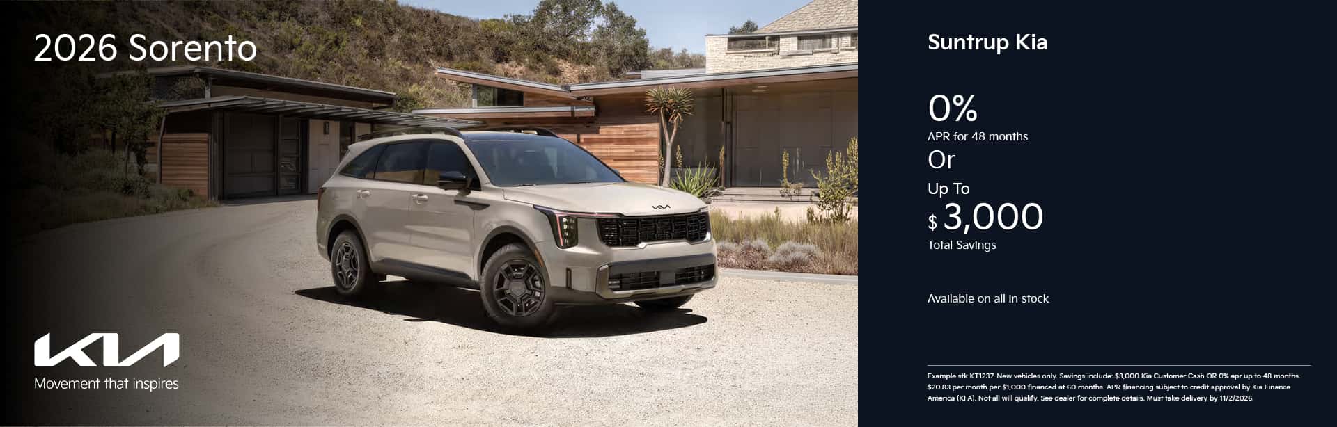 2026 Sorento offer October 2026