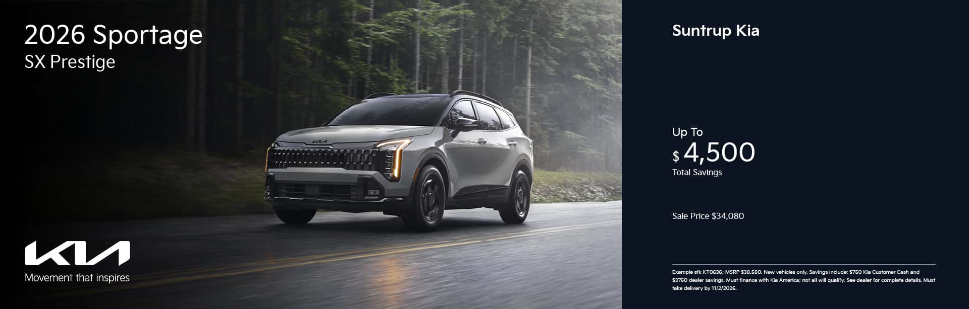 2026 Sportage offer October 2026