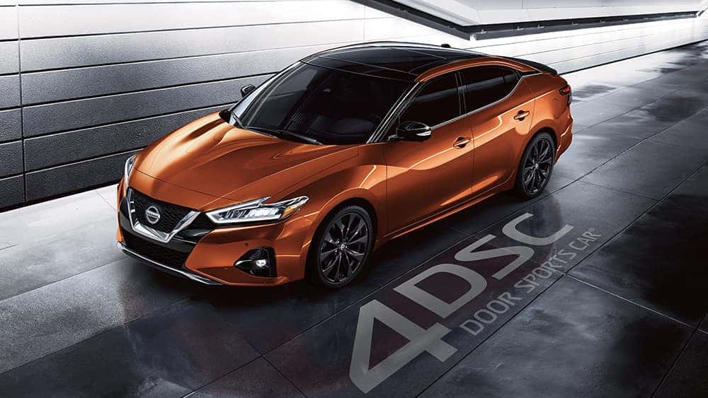 2020 Nissan Maxima parked in front of a building