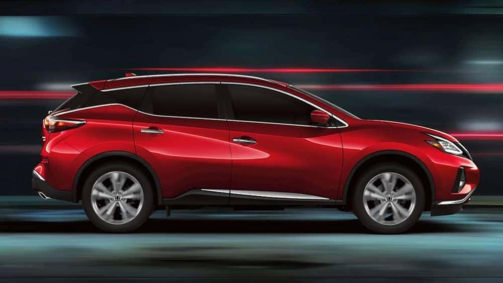 2020 Nissan Murano driving down a road at night