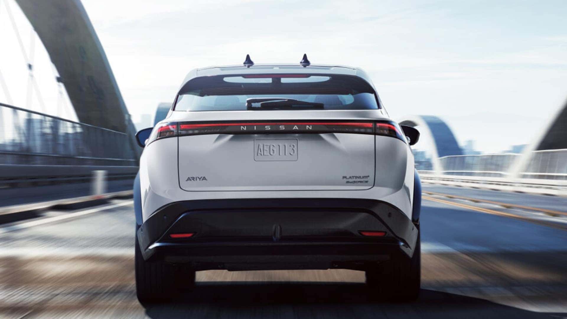 Taillights on White 2026 Nissan Ariya