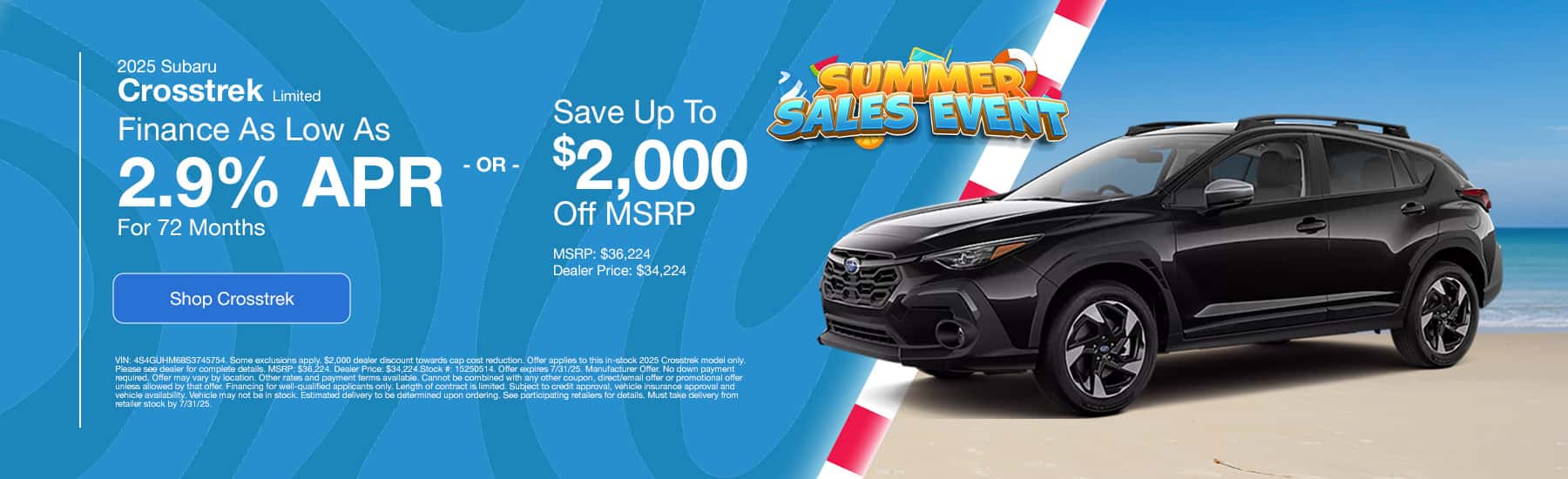 July Crosstrek Offer