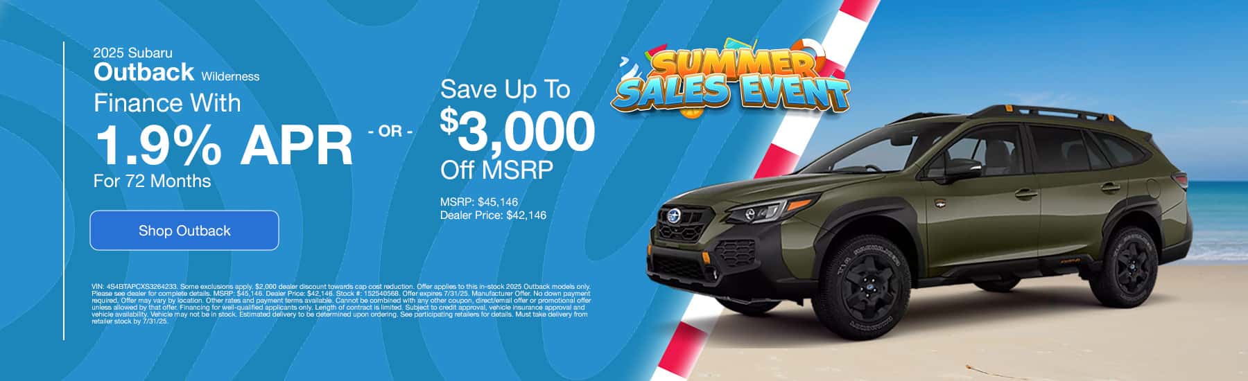July Outback Offer