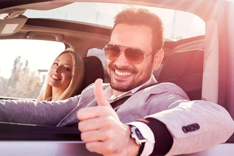 Man Driving Car Giving Thumbs Up Mobile