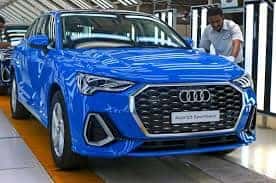 Blue Audi Front View