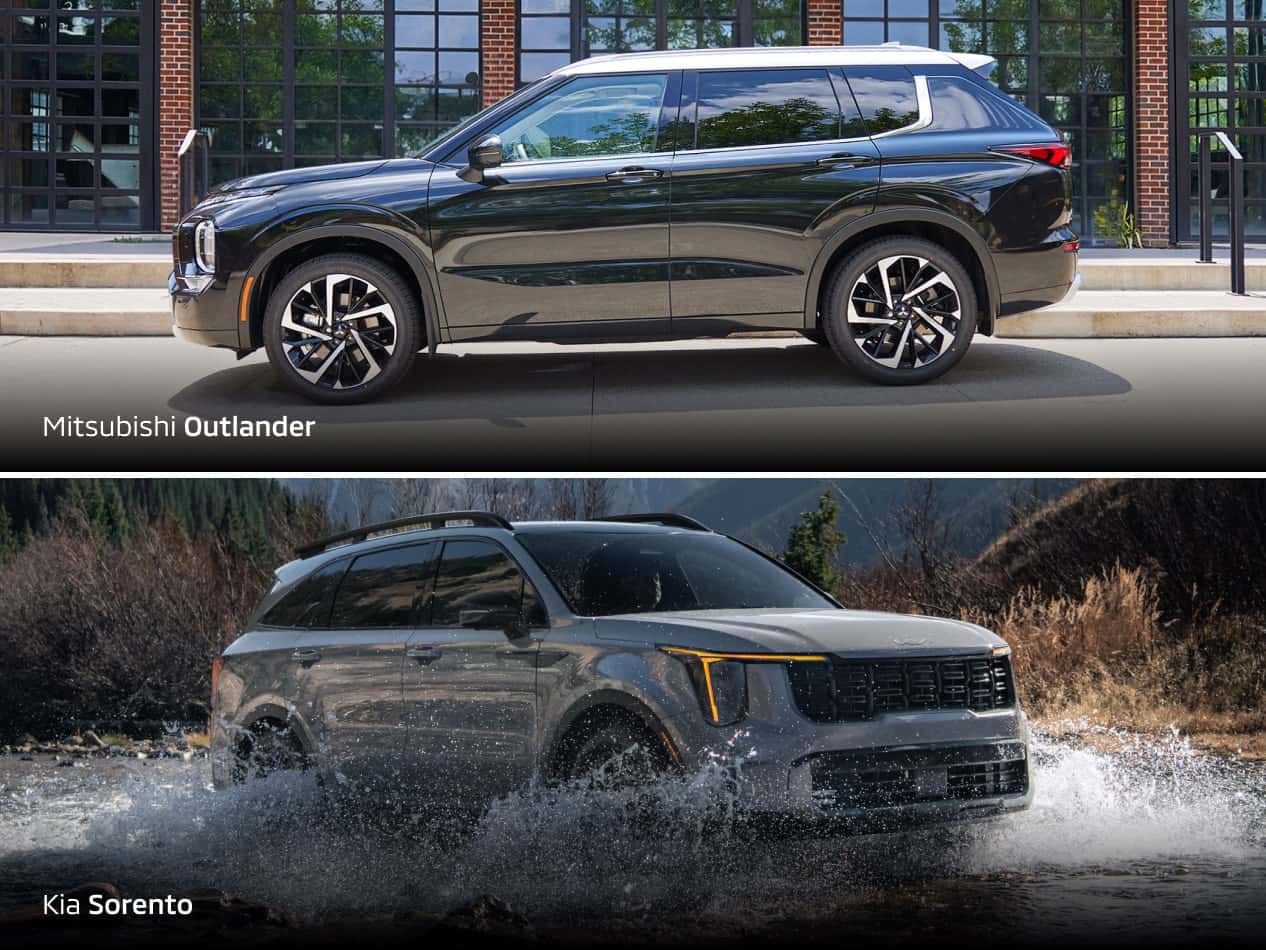Mitsubishi Outlander Dimensions vs. Kia Sorento Dimensions