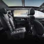 Side view of three rows of seating inside Sorento