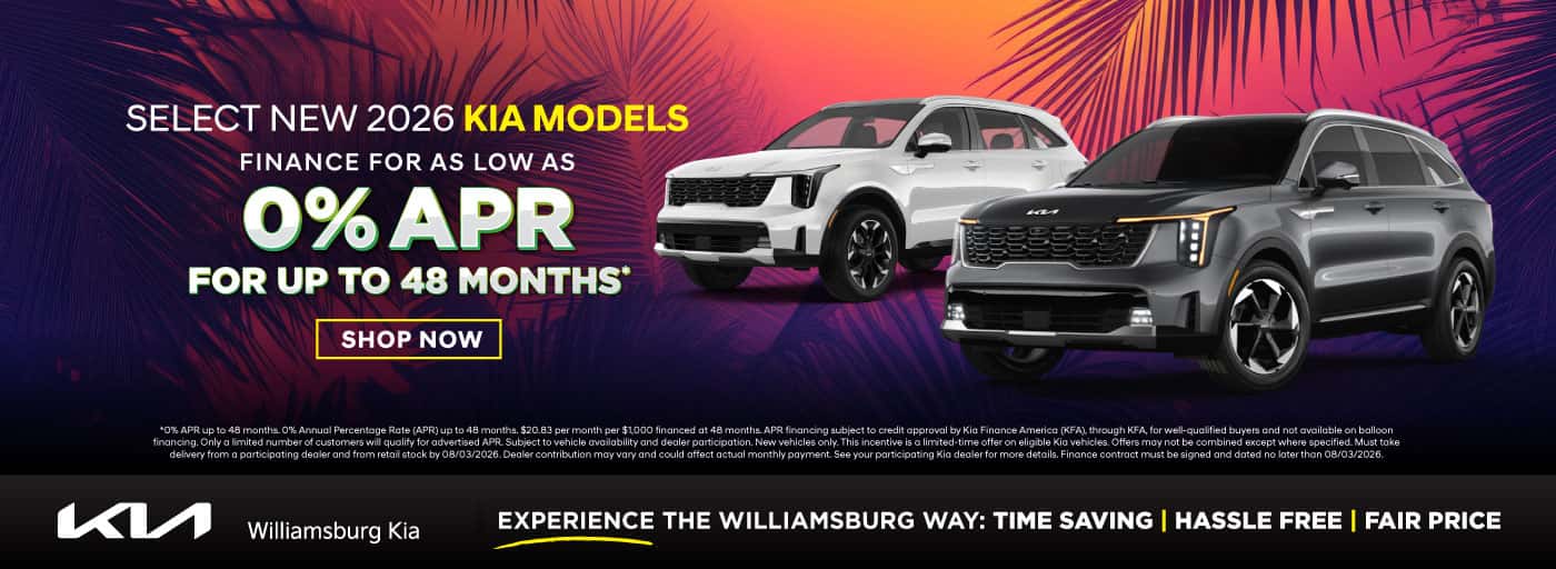 0% APR on Select New 2026 Kia Models